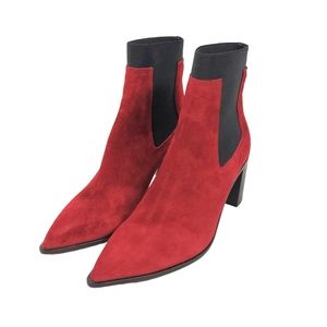 Rag & Bone Brynn Chelsea Red Suede Ankle Bootie